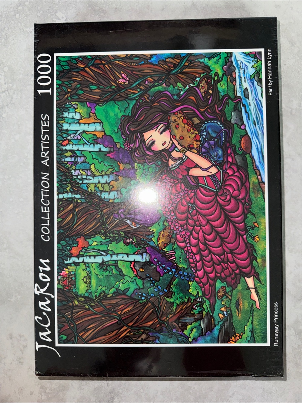 Jacarou 1000-Piece Runaway Princess Jigsaw Puzzle - Pink & Green
